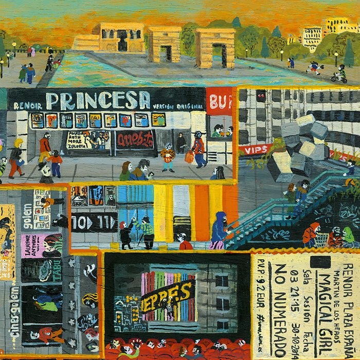 Cines Plaza de España Giclée Print A4