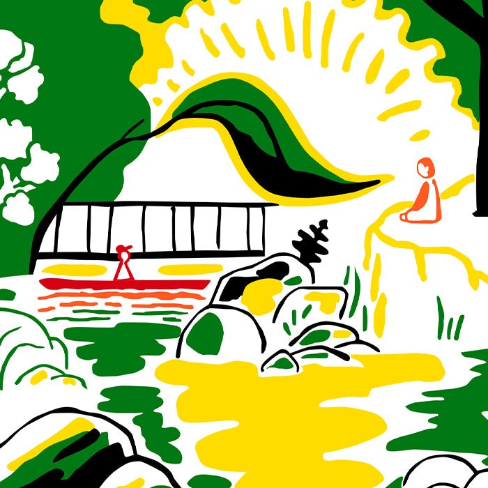 Rencontre à la rivière Giclée Print