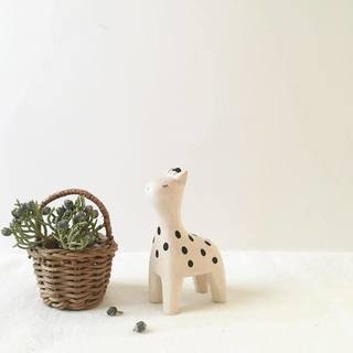 Perche en bois pour animaux Girafe