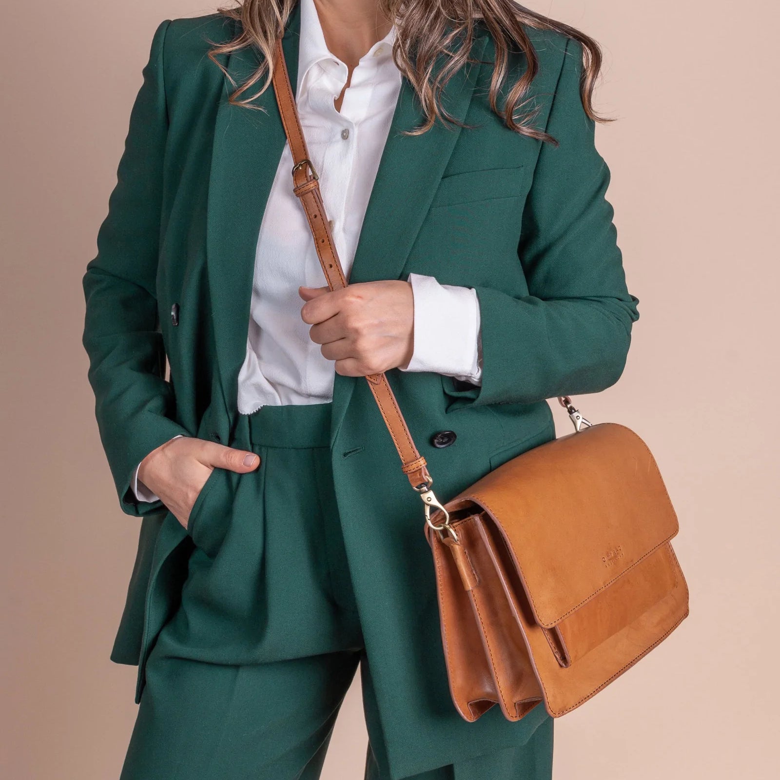 Bolso Harper Clásico Coñac (Correas Cuero)