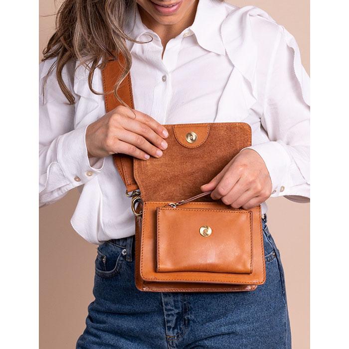 Mini sac Harper Classic Cognac (lanières en cuir)