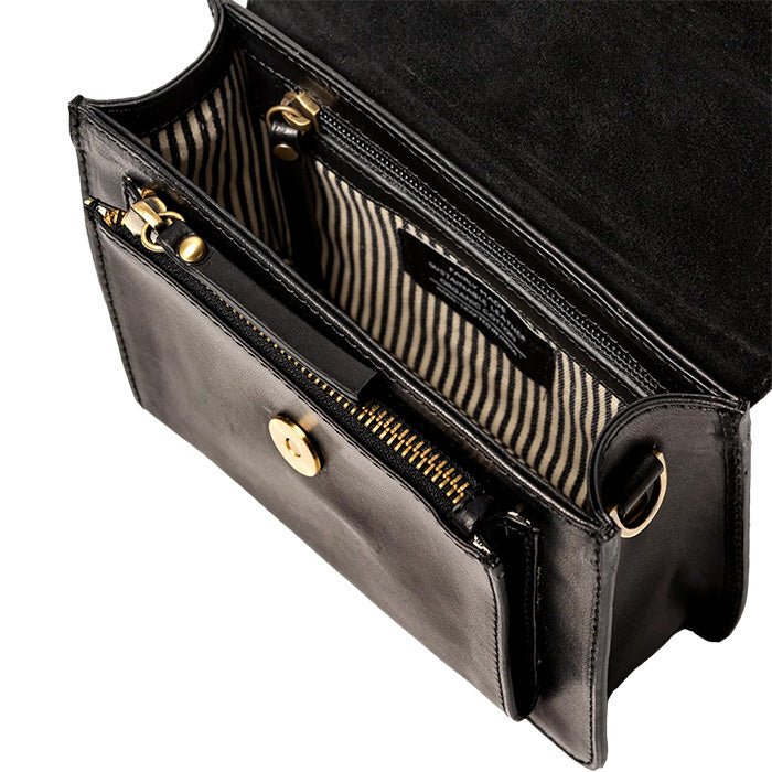 Mini sac Harper Classic noir (lanières en cuir)