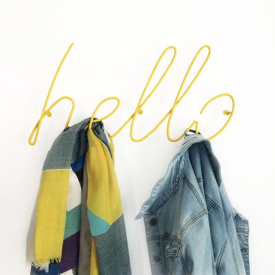 Porte-manteau jaune Hello
