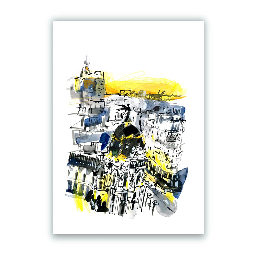 Madrid Gran Vía Atardecer Giclée Print