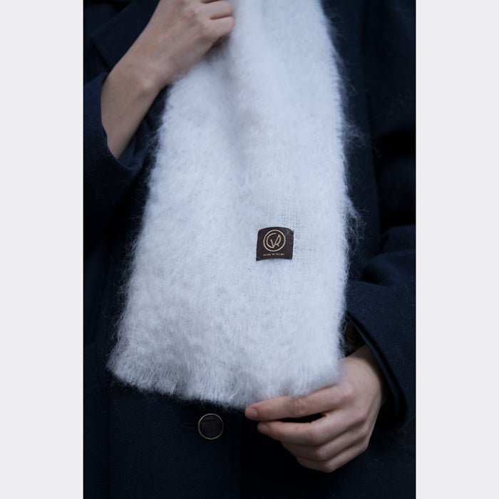Fular Mohair Blanco Puro 001 18x170