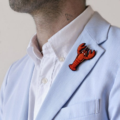 Langosta Naranja Broche Hecho a Mano