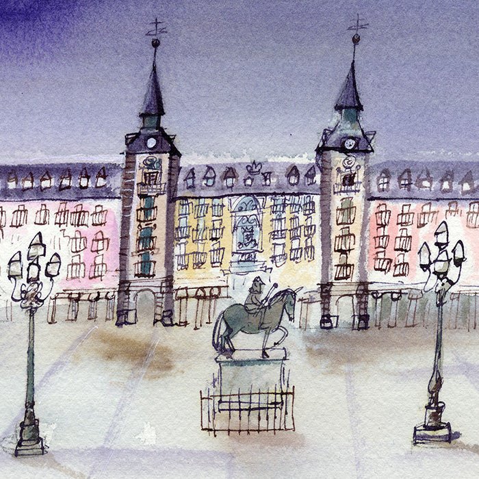 Plaza Mayor Vacía Impresión Giclée