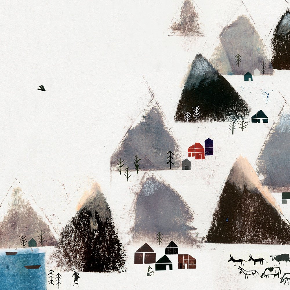Pueblo Entre Montañas Impresión Giclée