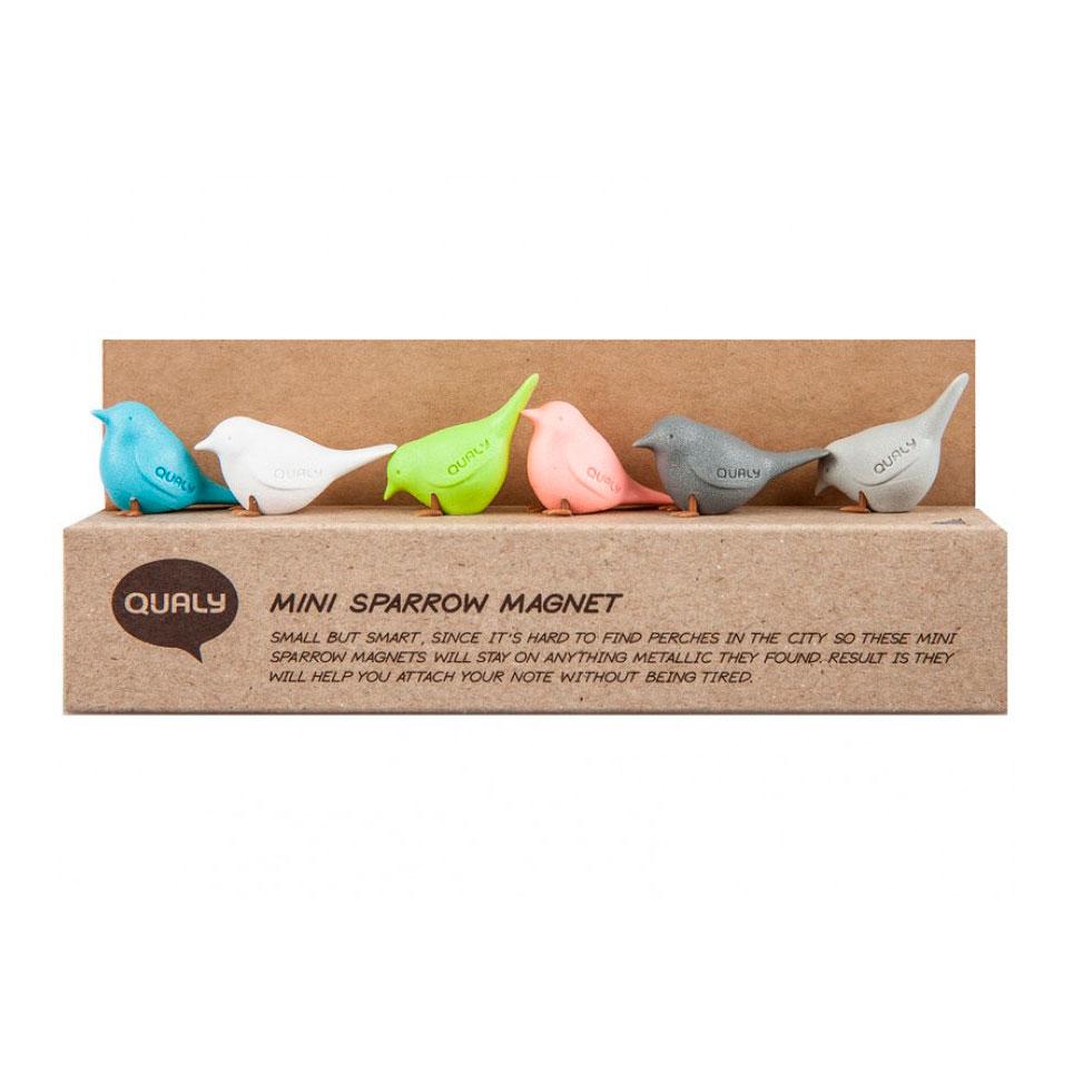 Mini Sparrow Message Magnets Pastel