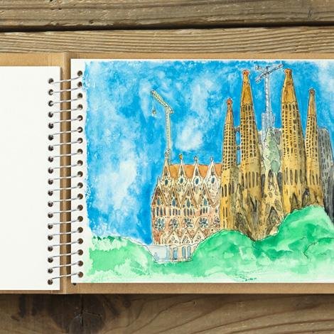 Cuaderno Spiral Ring B6 Papel Acuarela