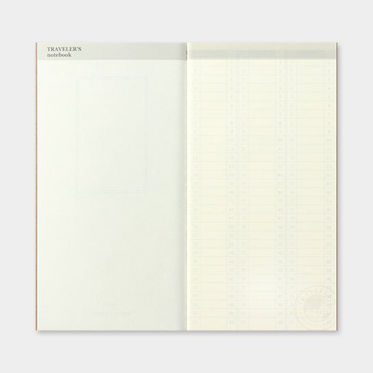 TRAVELER'S notebook Recharge 018 Journal hebdomadaire gratuit - Taille normale