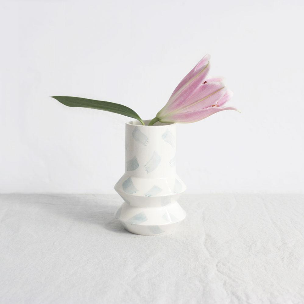 Vase Géo Blanc/Bleu