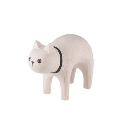 Gato Blanco Animal de Madera Pole Pole