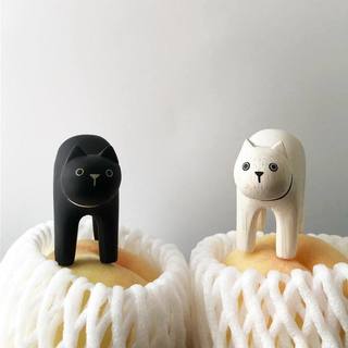 Gato Blanco Animal de Madera Pole Pole