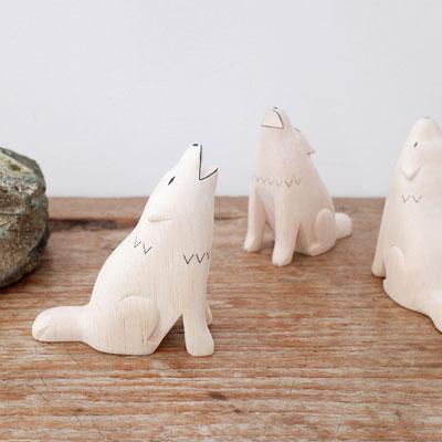 Lobo Animal de Madera Pole Pole