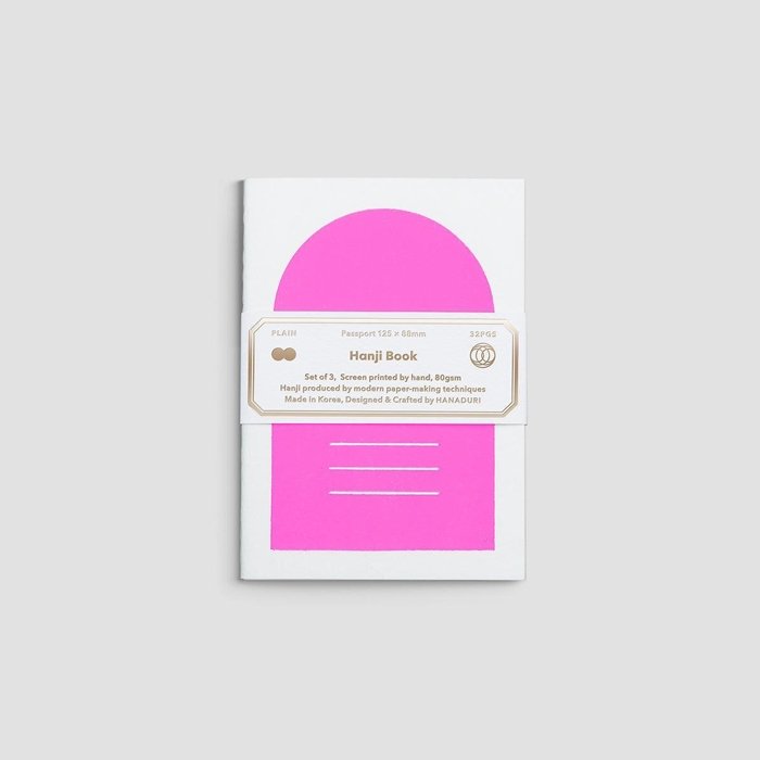 Cuaderno Pasaporte (set de 3) Rosa Neón